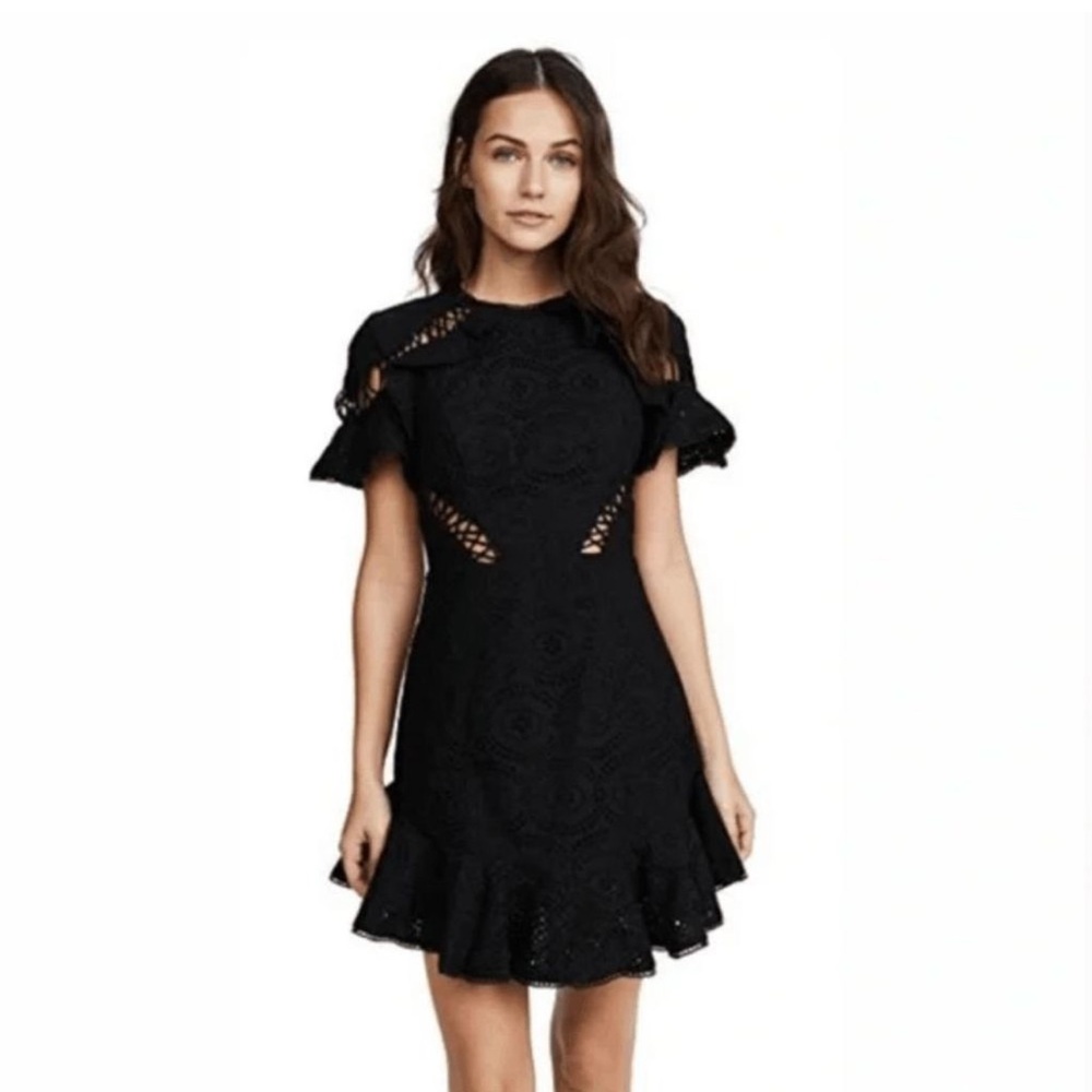 Zimmermann Helm Circles Flutter Dress Black Size 0